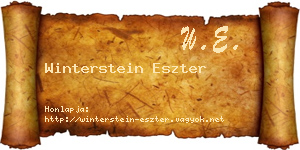 Winterstein Eszter névjegykártya